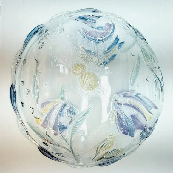 XL 15" Mikasa Glass Serving Platter Round "Savoir Vivre Key Largo" Pattern Japan - Picture 12 of 15